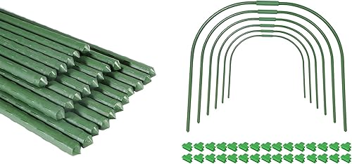 Estacas de jardín y aros de invernadero para proteger las plantas
