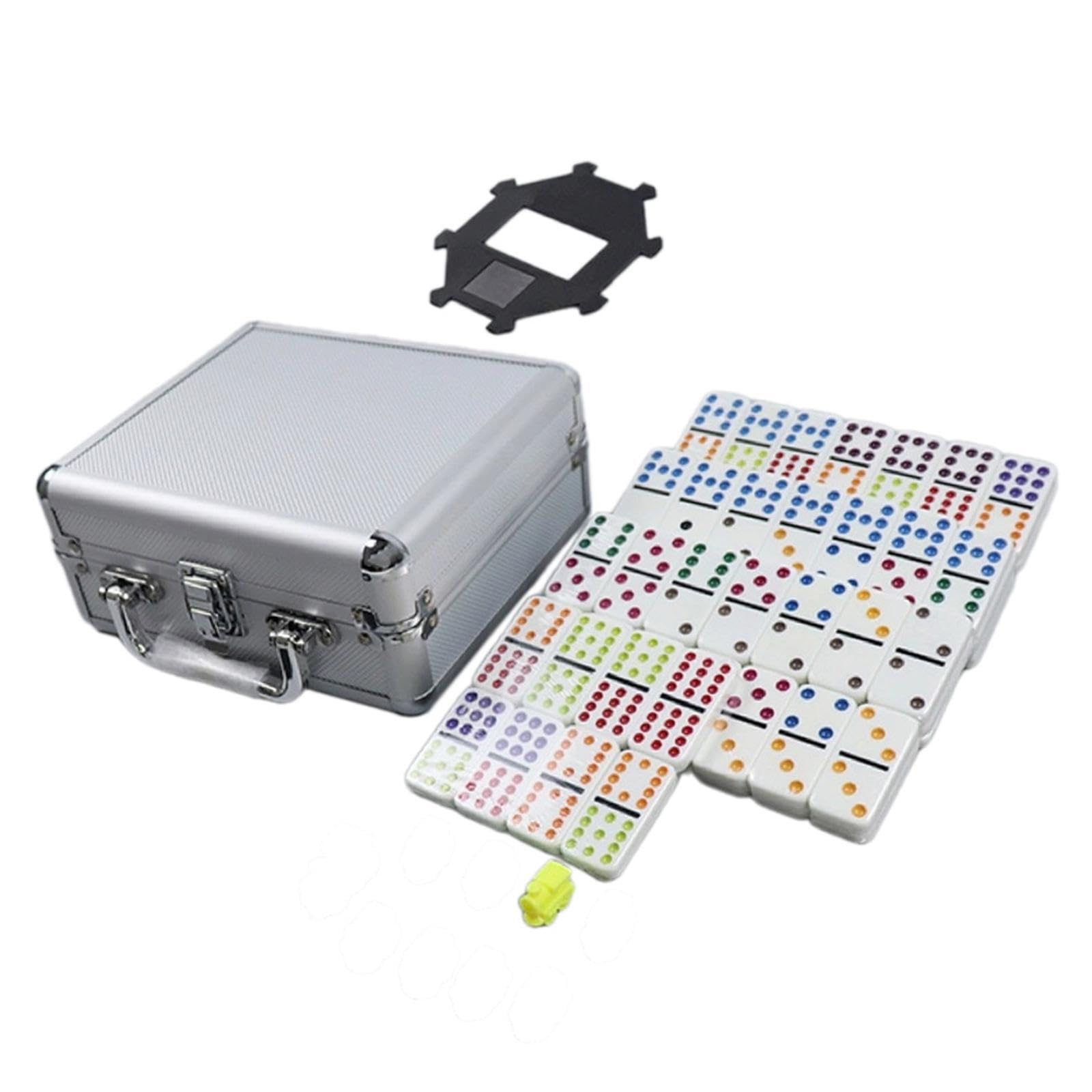 Juego de cálculo Educativo con fichas de dominó, 91 Piezas en Estuche de Aluminio, Juego de Viaje y Juegos Familiares, Juegos Familiares, Recuerdos de Fiesta, fichas de