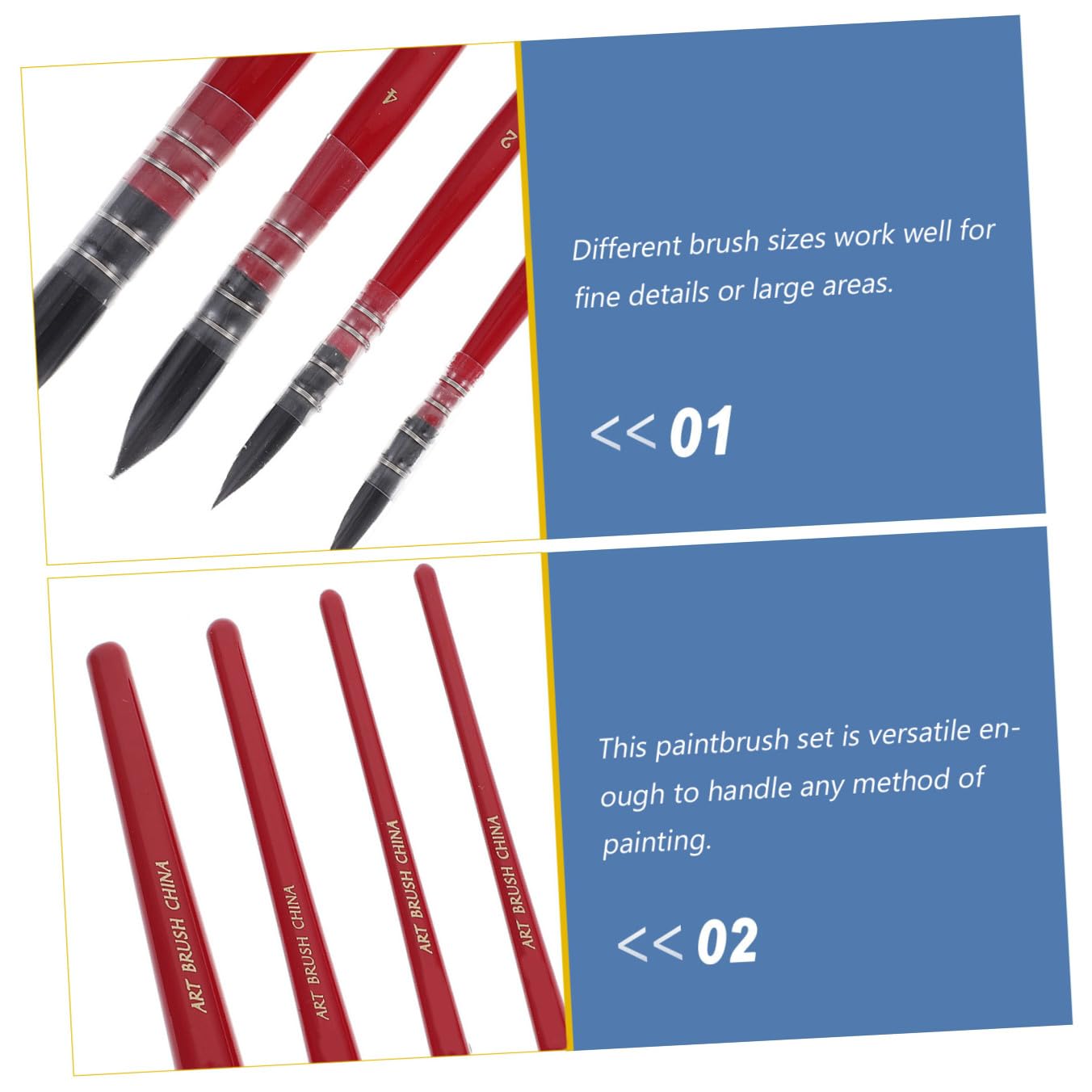 VILLCASE 2sätze Teiliges Nylon Pinselset Mit Holzgriff Für Malerei Und Zeichnung Verschiedene Für Details Und Große Flächen Geeignet Für Schule Veranstaltungen Und Mehr