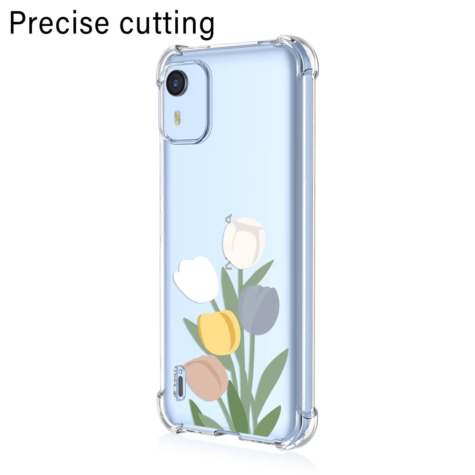 Custodia Per Nokia C12 Con Pellicola Vetro Temperato - TPU Morbido, Trasparente, Protezione Completa Antiurto - 4