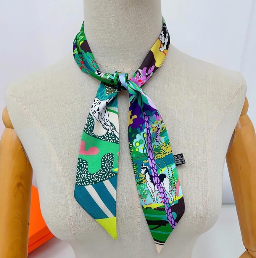 Elegant skinny Scarves for Women Holiday Gift Idea for Her Luxury Silky Ribbon for Purse Handle, Hair&Neck Fashion Accessory - Image 4