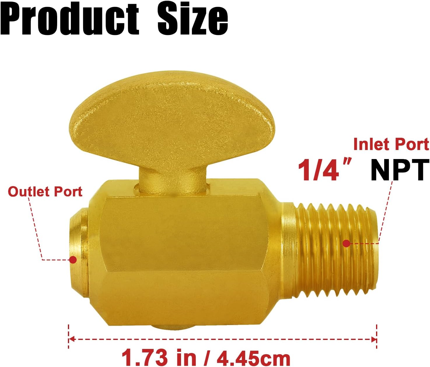 1/4" NPT Male Air Brake Air Compressor Valve Copper Air Tank Drain Cock Ground Plug Shutoff (4 PCS)