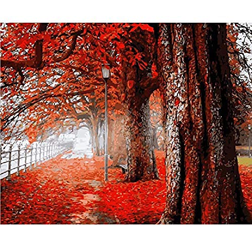 Wooden Jigsaw Puzzle 1000 Pieces Adult Classic 3D Puzzle Magical Red Trees Landscape Ative S Diy Modern Art Home Decor Unique Gift-75X50Cm