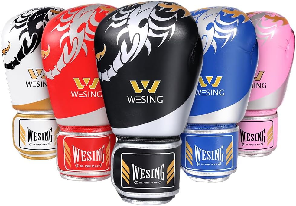 Wesing Kids Boxing Gloves for Boys&Girls 6oz Boxing Gloves for Children 5-12 Boxing Training Gloves for Men&Women 10oz Sparring Punching Gloves for Punching Bag, Kickboxing, Muay Thai, MMA