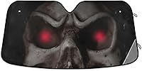 Vista 27 de Parasol plegable para parabrisas de automóvil, con estampado de calavera y ojos rojos, protección contra rayos UV, parasol para mantener tu vehículo