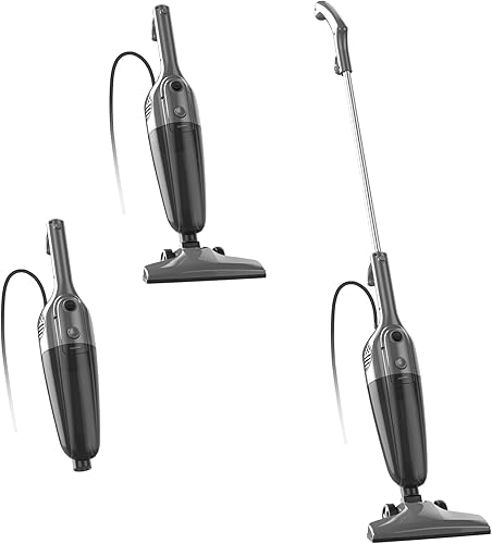 Aspiradora de palo, aspiradora ligera 2 en 1 con cable con potente succión, filtro HEPA lavable, de mano y vertical para pelo de mascotas,