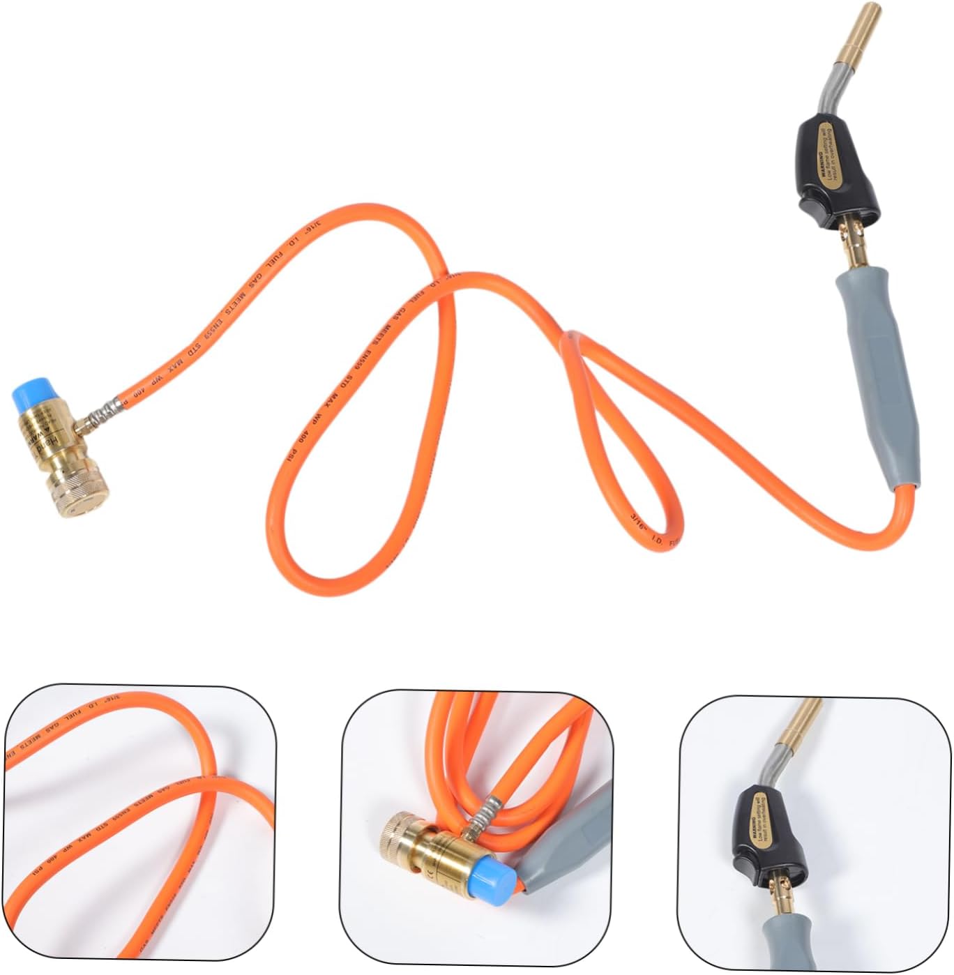 Propane Torch with Hose High-pressure Flame for Welding and Plumbing Electronic Ignition System Hose for Refrigeration Maintenance and High-temperature Heating