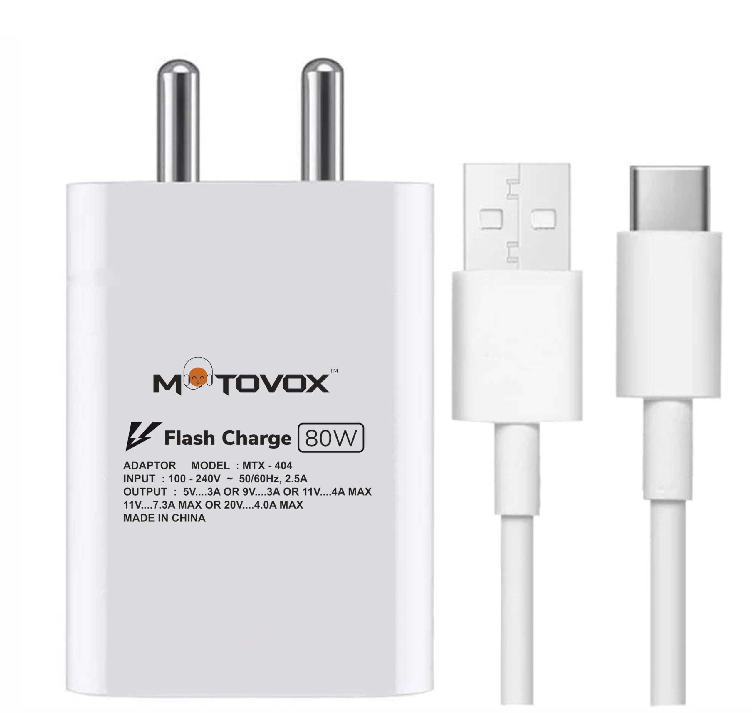 MTOVOX 80W Fast Flash Charger for Vivo S17, S18, V29, X80 PRO, Oppo Find X6 Pro, Realme GT 5G & More. Fast Charge All Vivo, Oppo, and Realme Devices. Includes Adapter & USB-A to Type C Cable (B0DF5ZGX8D) Amazon Price History, Amazon Price Tracker