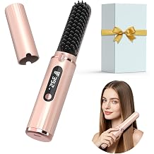 Cordless Hair Straightener Brush for Women, MCH Fast Heat Travel Hot Comb