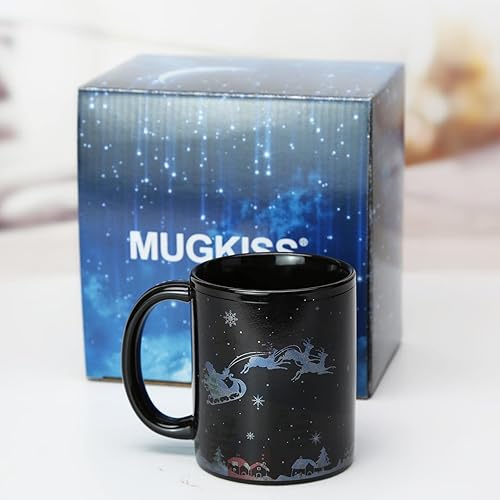 Miniatura 7 de Taza de café de Navidad mágica que cambia de calor, taza de 12 onzas que cambia de color, taza de café sensible al calor con caja de regalo, taza de
