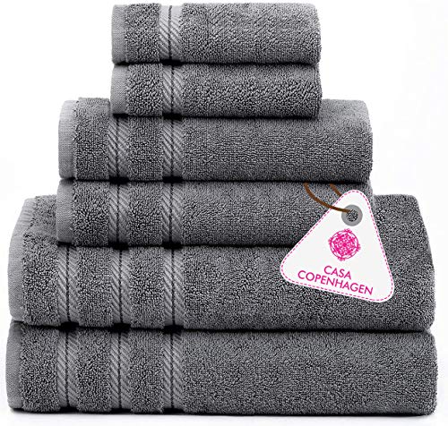 Denmark Soft Linen Premium, 6 Piece Kitchen and Bathroom Egyptian Cotton Towel Set , [Worth $72.95] - 