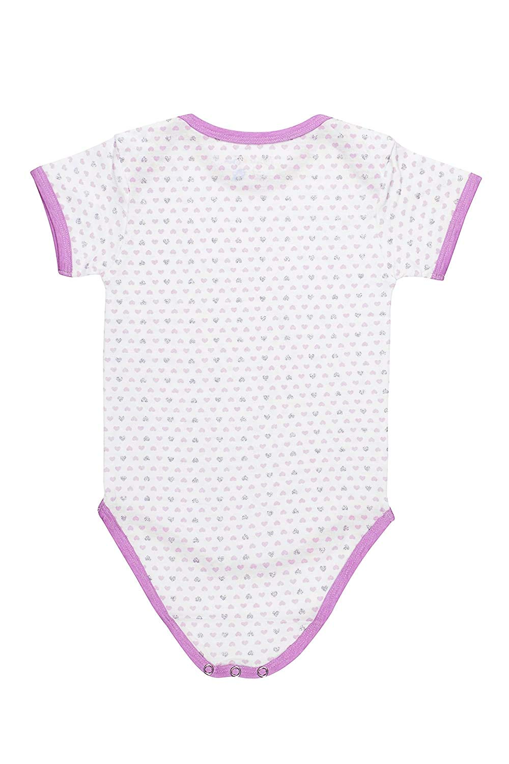 Sofie & Sam Premium Cotton 1 Pc Baby Romper Half Sleeves (12-18) Months - Hearts/Pink 1