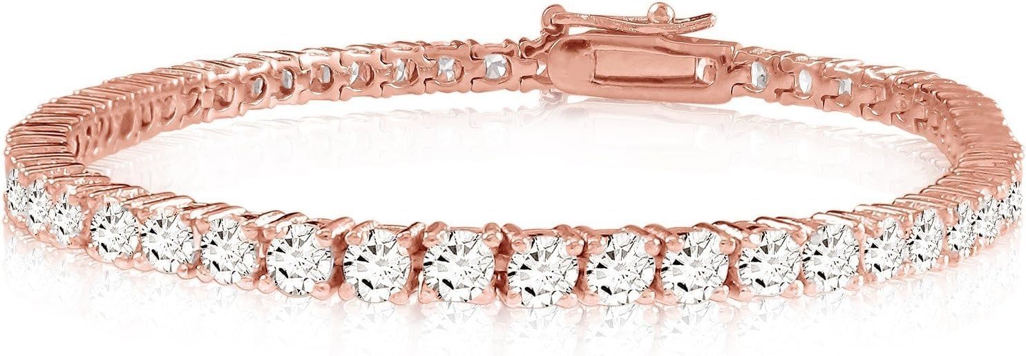 Houston Diamond District 2 to 20 Carat NATURAL Classic Diamond Tennis Bracelet 4 Prong Value Plus Collection (J-K Color, I1-I2 Clarity)
