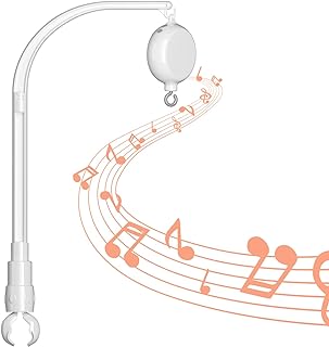 FEISIKE Baby Crib Mobile Arm with Music Box Spin Motor,23 Inch,Volume Control,3 Modes(Turn & Music,Turn Only, Music Only),Nursery Decor Hanger,Holder for DIY Clamp Mobile,35 Lullabies,30 Min Auto-Off