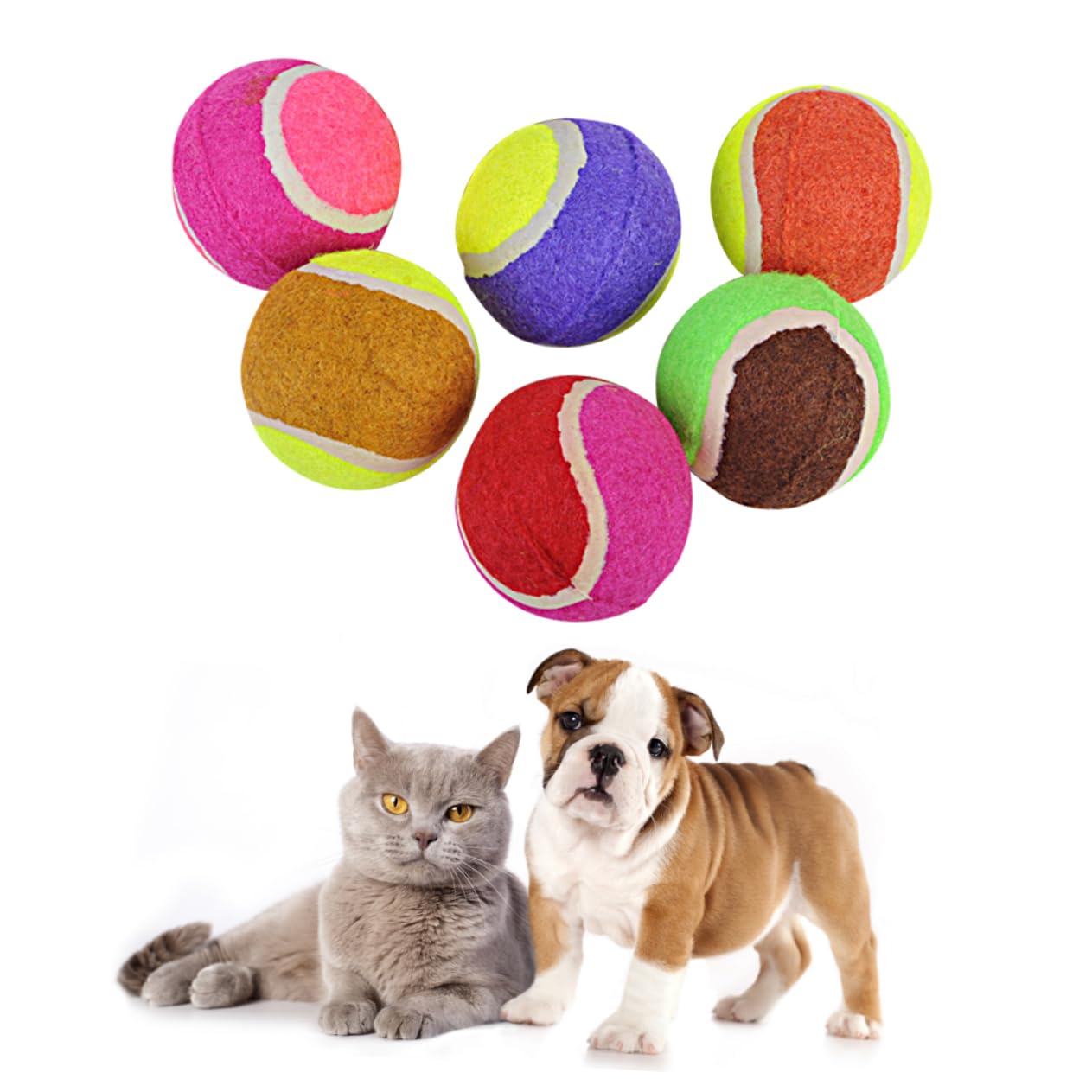FRCOLOR Juguetes para niños pequeños 12 Piezas Juguetes para Mascotas Animales de Peluche esponjosos Juguetes de Peluche pequeños Juguetes para Masticar para Perros Bolas de Juguete para Gatos Acceso