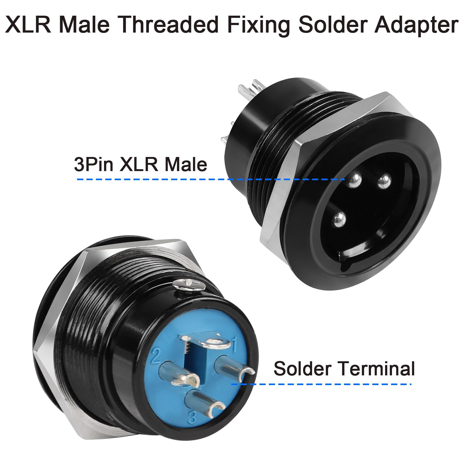 Amazon.co.jp: QIANRENON XLRオスネジ固定はんだアダプター - 3ピンXLR