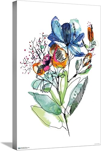 Trends International Cayena Blanca - Flowers Wall Poster, 14.72" x 22.37", Stretched Canvas