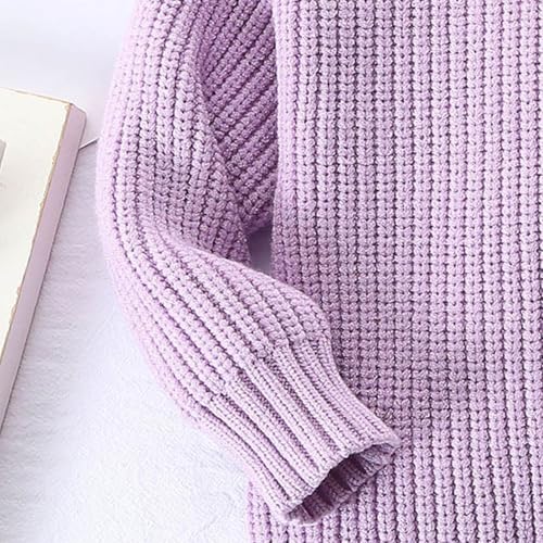 IWIHMIV Girls Pullover Sweaters Kids Long Sleeve Knit Sweater Lightweight Casual Comfortable Warm Crewneck Pullover4