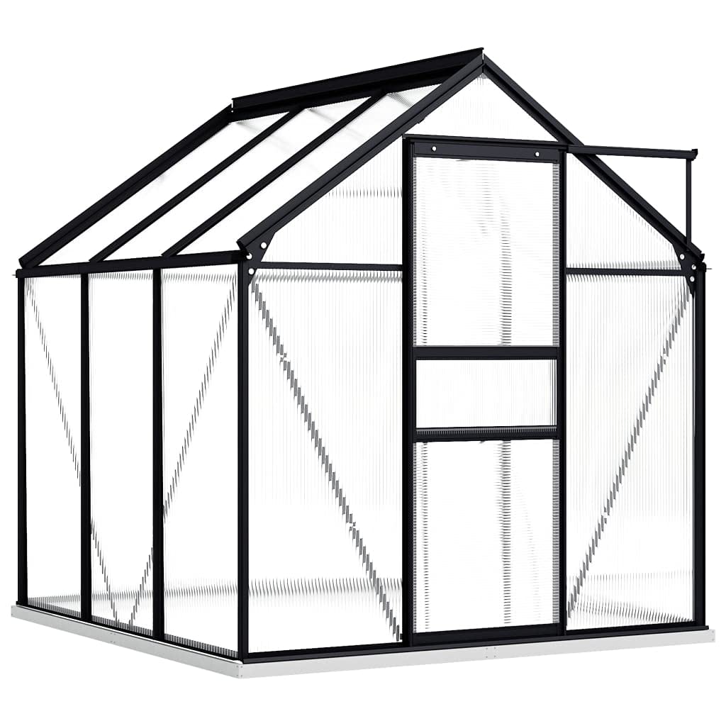 Furniture Select Gewächshaus mit Fundamentrahmen anthrazit Aluminium 3,61 m