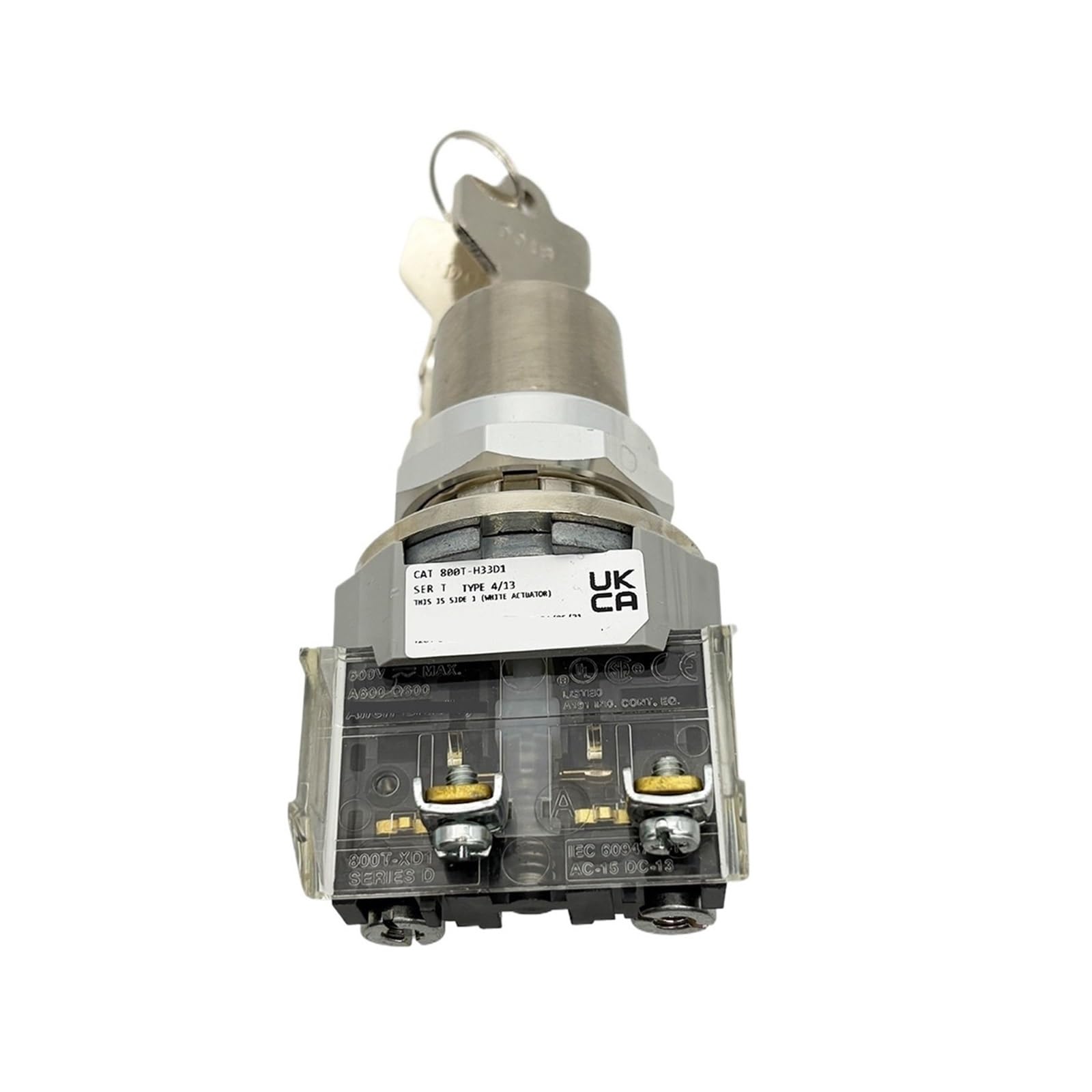 Selector de Llave de 2 Posiciones 800T-H33D1 Llave extraíble de 2 Posiciones Contacto 1NO