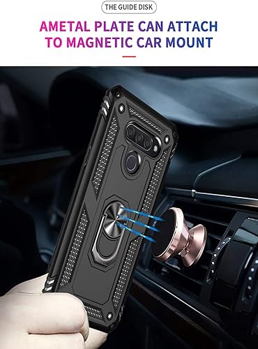 Miniatura 6 de Compatible con LG K50 Case/Funda de teléfono LG Q60, [grado militar] Soporte magnético para anillo de coche Soporte Funda protectora (negro)