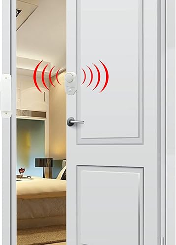 Miniatura 3 de Paquete de 6 alarmas de seguridad inalámbricas para ventanapuerta, sensor magnético, alarma de alerta antirrobo para piscina, súper fuertes para el