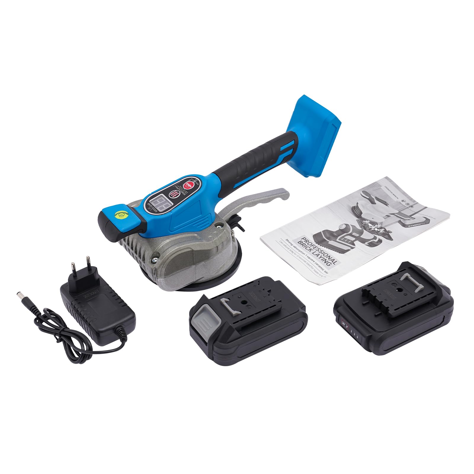 Vibratore per piastrelle Biusgiyeny 21V con 2 batterie, 12 velocità, assorbimento di 80 kg