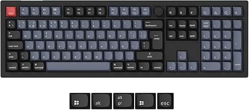 Keychron V6 MAX Custom Wireless Mechanical Keyboard, 2.4GHz Wired Bluetooth Connection QMK/Via Programmable, Hot-Swap Switches Gateron Jupiter Brown for Mac/Windows/Linux-ES Layout