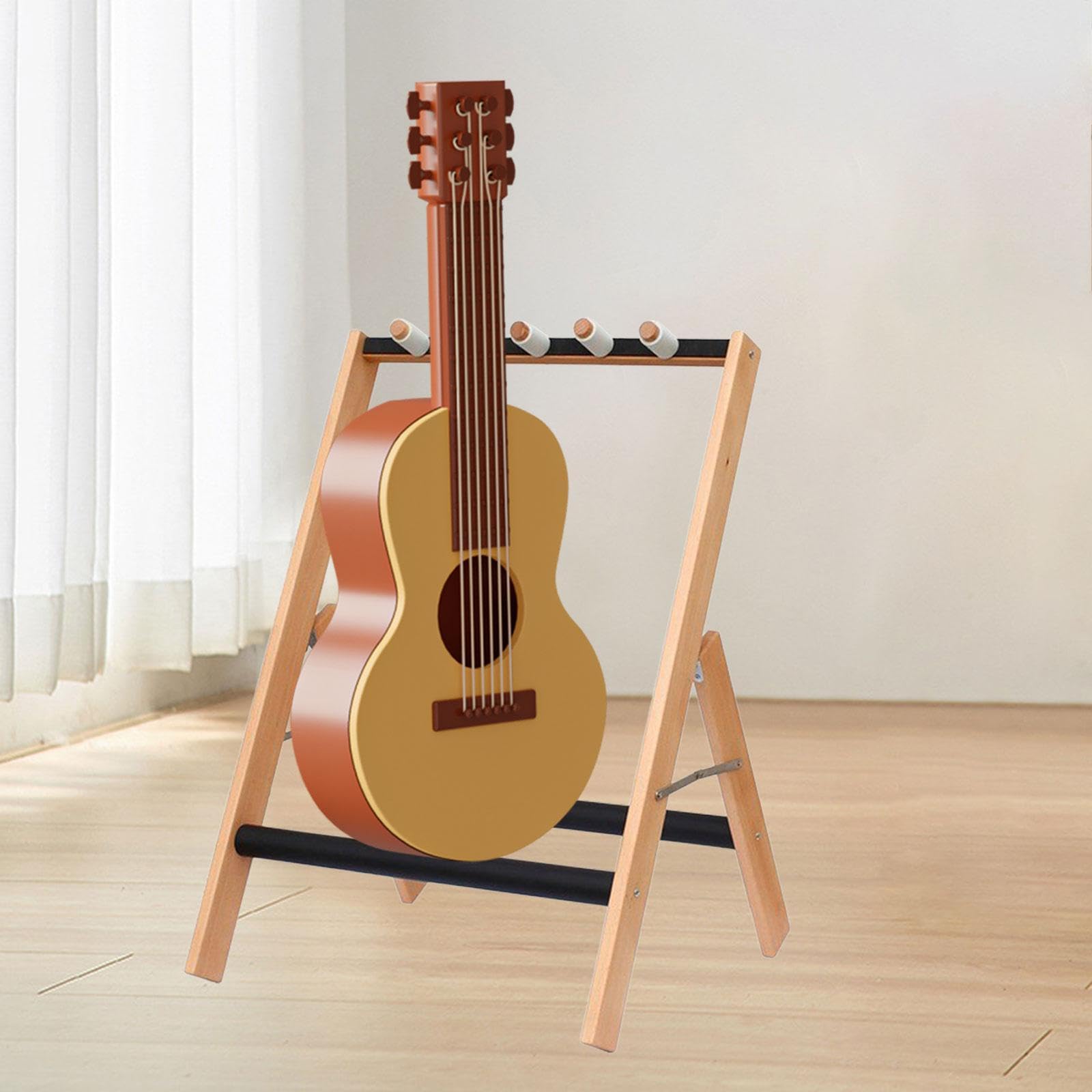 Gitarrenständer für Mehrere Instrumente, Klappbar, Aus Holz für E Gitarre Und Bass, Halte 3 Gitarren