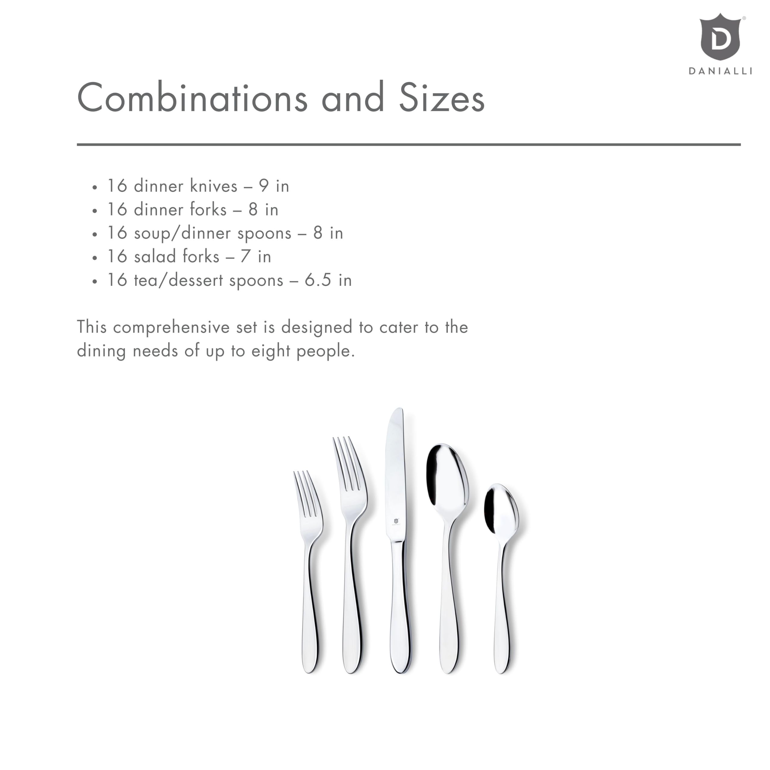 Danialli Silverware Set - 80 Piece Stainless Steel -5 Danialli Silverware Set - 80 Piece Stainless Steel -5