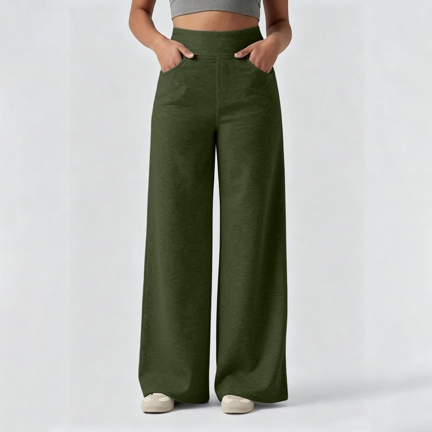 Womens Casual Sweatpants Wide Leg High Waist Workout Pants
