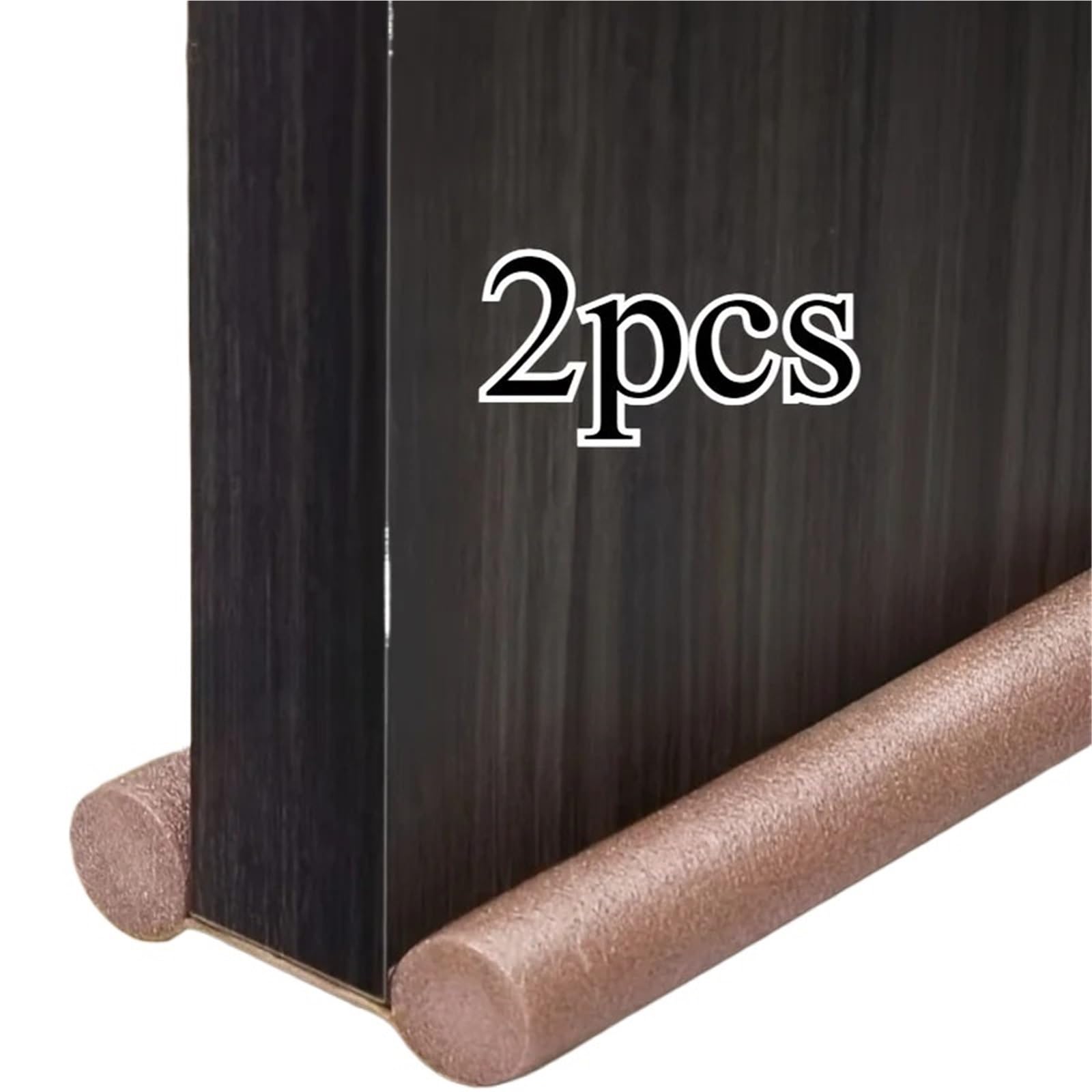 Draft Excluder For Doors Adjustable Door Draft Stopper Seal Strip Bottom Weather Stripping For Door And Windows Windproof Soundproof Dustproof Waterproof(2pcs brown)