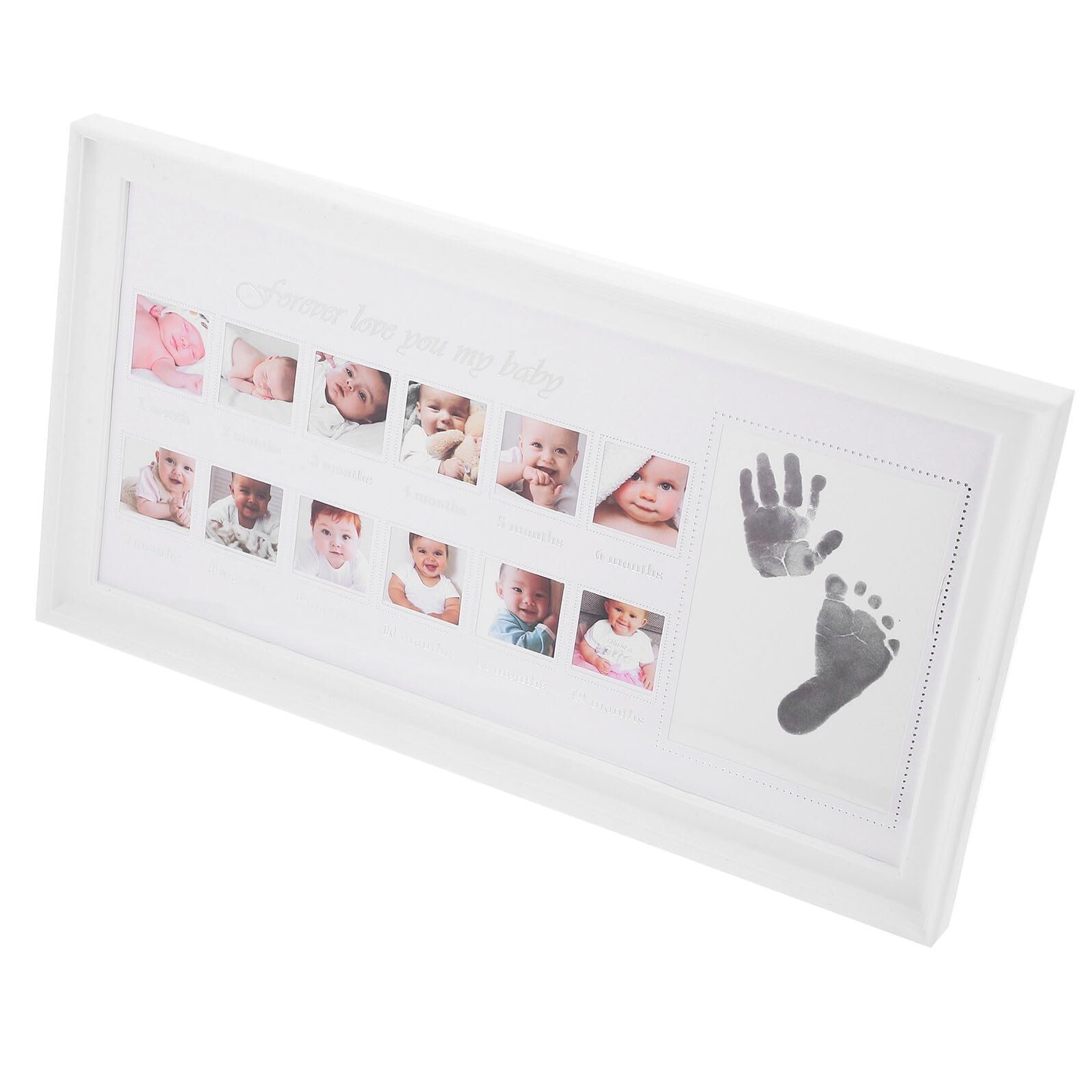 Beaupretty Marco para Huellas y Fotos Niña Meses Kit Recuerdo Manos y Pies Infantil Decoración para Pared o Mesa Regalo para Recién Nacidos y Nuevos Padres
