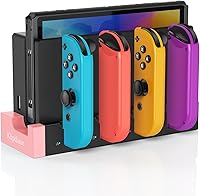 Vista 9 de Switch Charging Dock for Joycons - Charge for 6 Joycons Simultaneously - OLED Model Compatible - Switch Controller Charger Station with LED