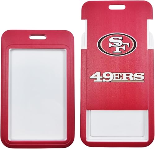 Miniatura 5 de Team 49ers - Soporte para tarjetas de identificación con cordón, tarjetero de identificación de moda con cordones retráctiles, fibra suave, clip de