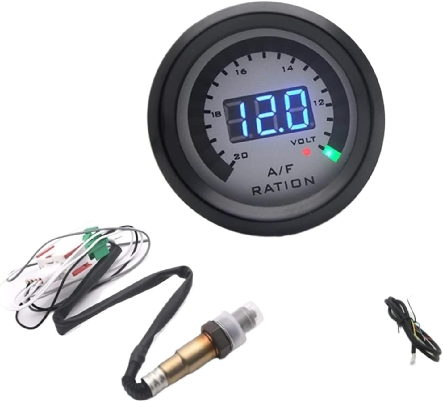 For Car Air/Fuel Ratio Gauge Kit 52MM 2:1 Digital Voltmeter with 12V Automotive Accessories