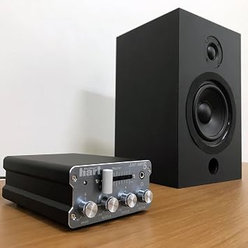 Maker Hart Just Amp 5 with Wood Speaker - Compact Integrated Amplifier with Phono Preamp, Home Theater Speaker (FULLPACKAGE)