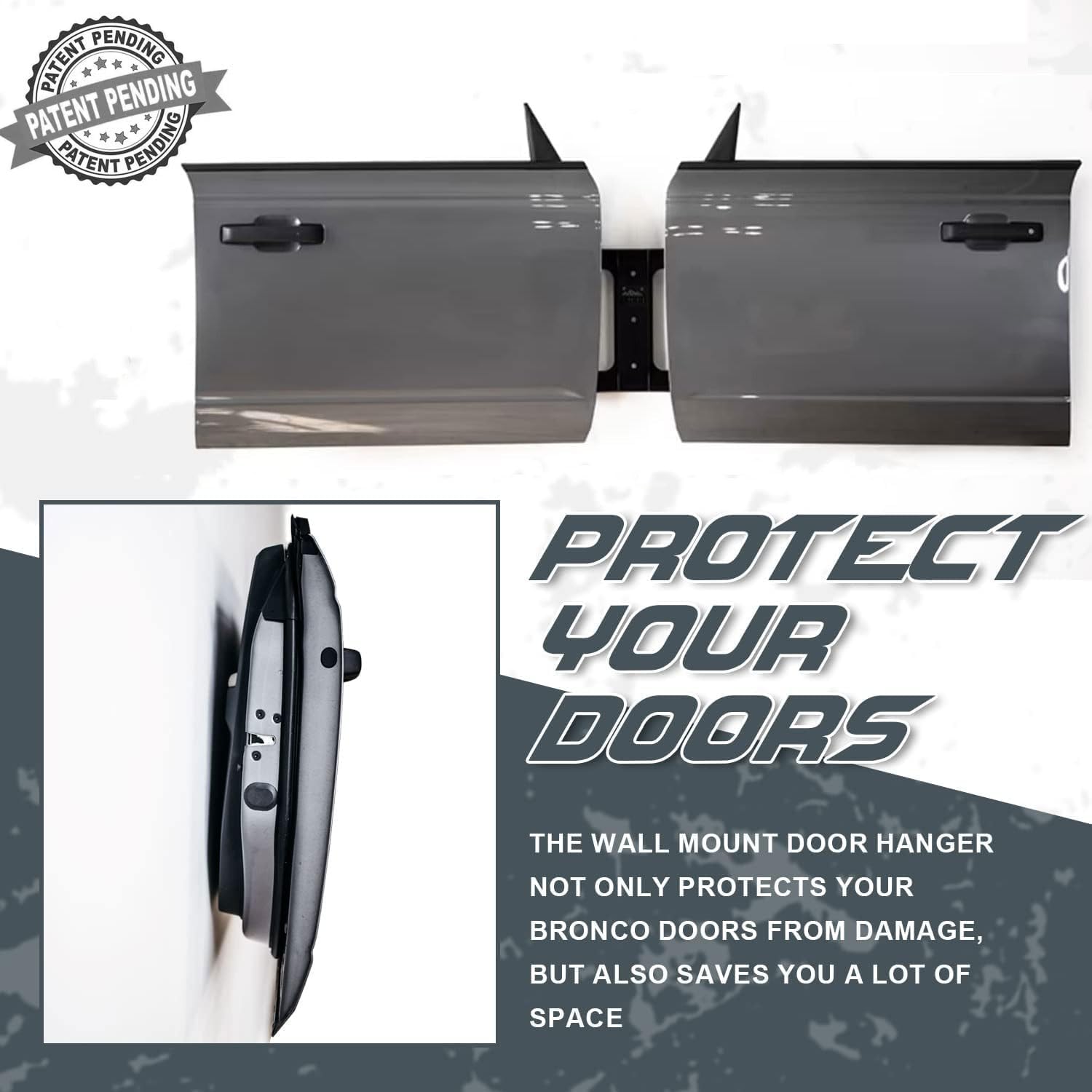 2X Wall Mount Door Storage Hanger Bracket Fit for 2021-2025 Ford Bronco 4 Door