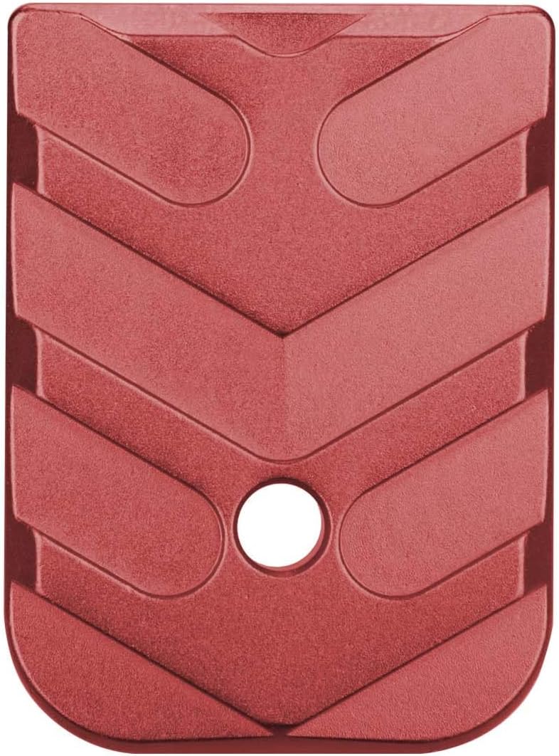 NDZ Performance Magazine Base Plate for Glock 17 19 19X 20 21 22 23 24 26 27 31 32 33 34 35 37 39 45 Gen 1/2/3/4 in 9mm .40 Cal, 10mm .45, Textured Anodized Aluminum, Aspis Cut Design - Choose Color