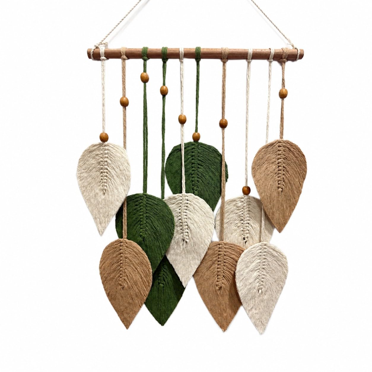 V BOHO macrame leaf wall hanging handmade sustainable wall decor for home and office colourful tapestry for Living Room Bedroom decoration