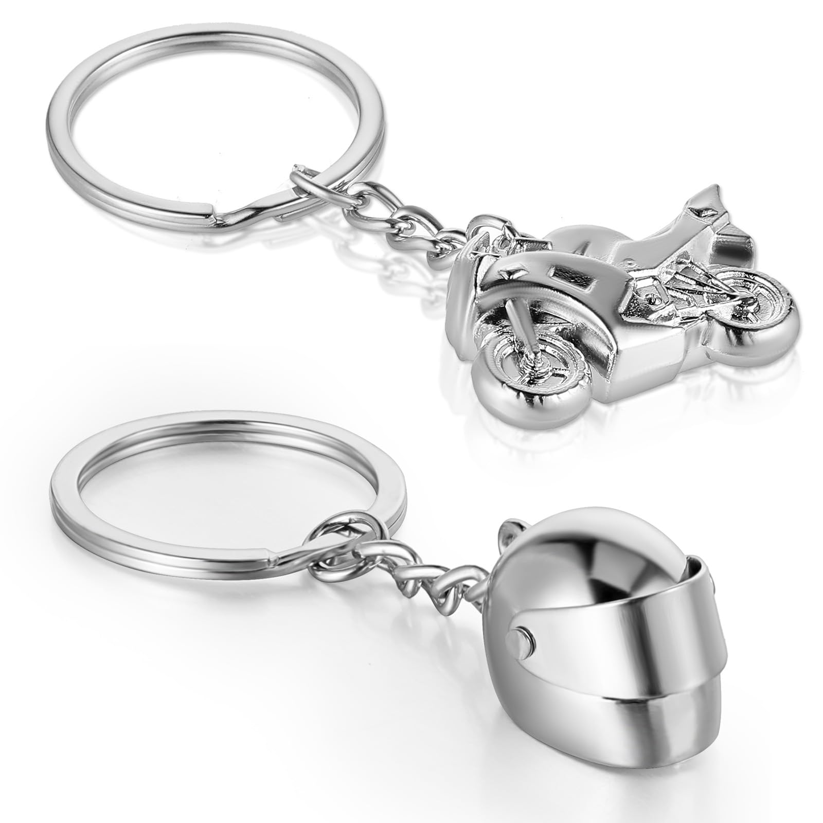 2PCS Motorcycle & Motorcycle Helmet Keychain, Motorbike Keyring Motorcycles Gift Metal Car Keychain Pendant Decoration Idea Biker Gift Keychains Pendant