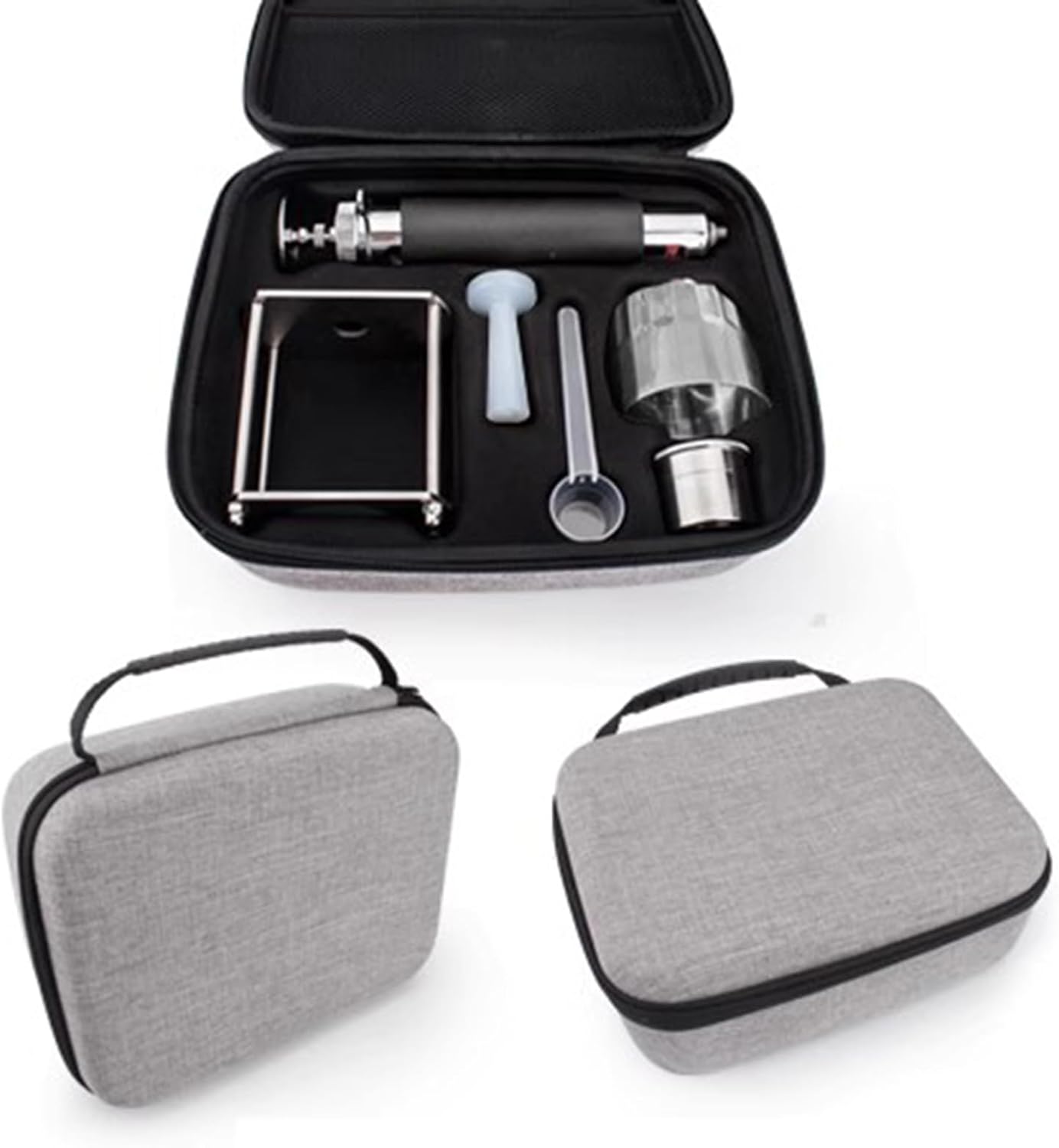 Manual Press Espresso Maker, Portable Coffee Maker, with Ground Coffee Container, Stainless Steel Stand, Storage Bag, for Home Travel Camping Office, Non-Electric