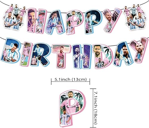 Miniatura 2 de Cartel de suministros de fiesta de cumpleaños de fútbol y 8 espirales colgantes para decoración de cumpleaños de fútbol de fútbol, niños y niñas