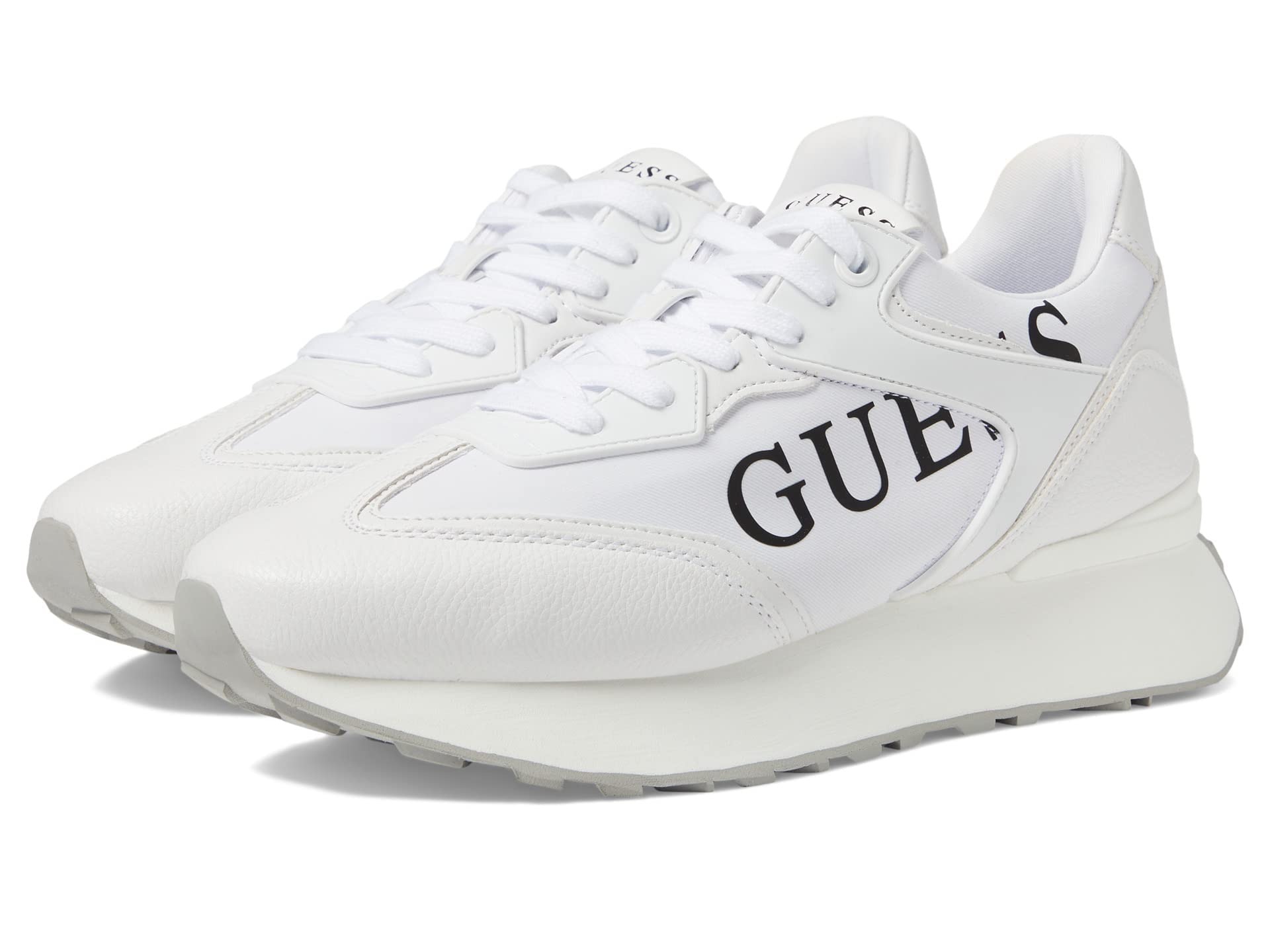 GUESS Women's Luchia Sneaker, White/Brown 142, 4 UK