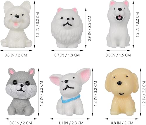 Miniatura 4 de Gadpiparty 12 piezas de mini cachorro vívidas estatuas de perro mini decoración de perro miniatura figuras de cachorro adorables figuras de perro