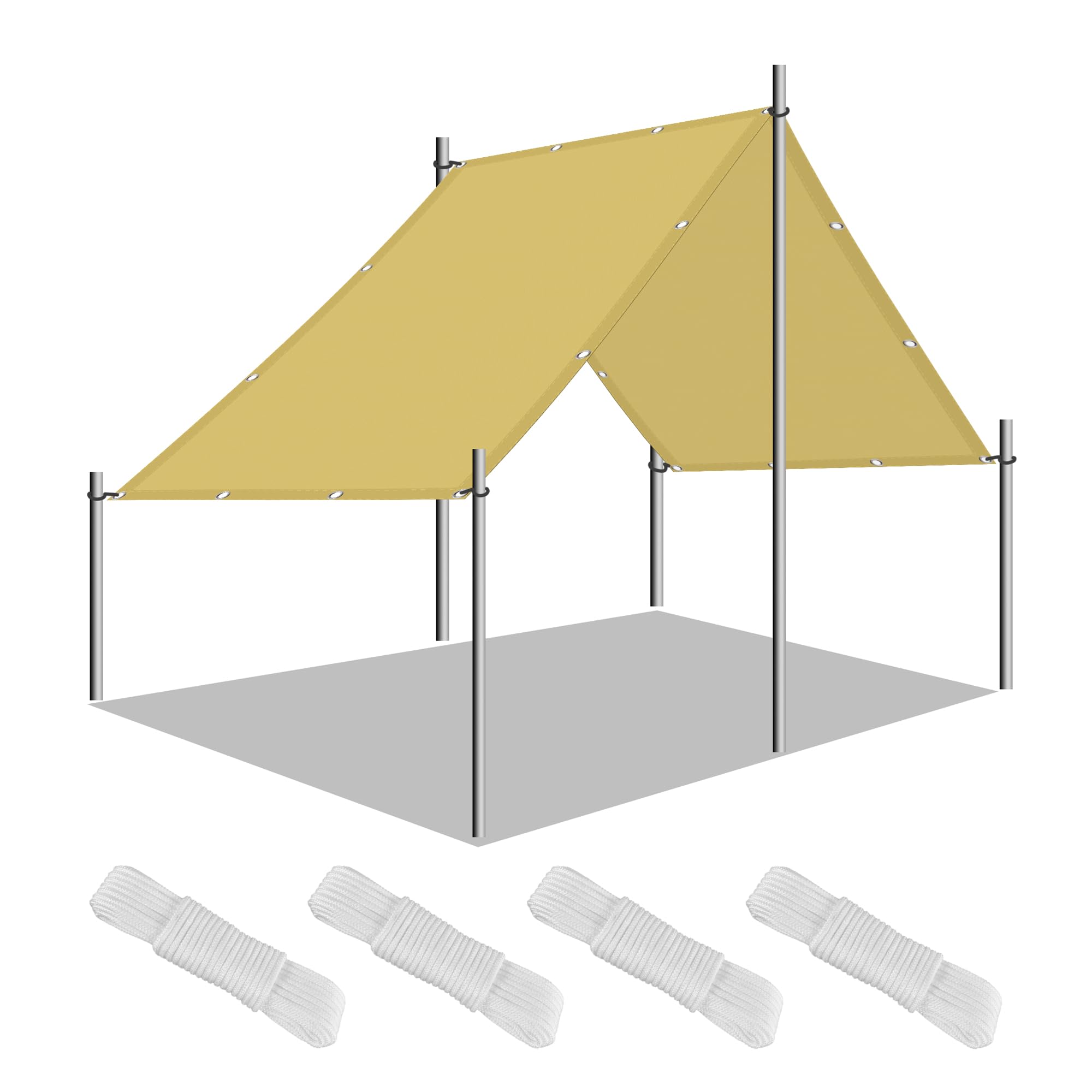 Voile d'ombrage pare-soleil 2.7x8m imperméable avec œillets pour jardin