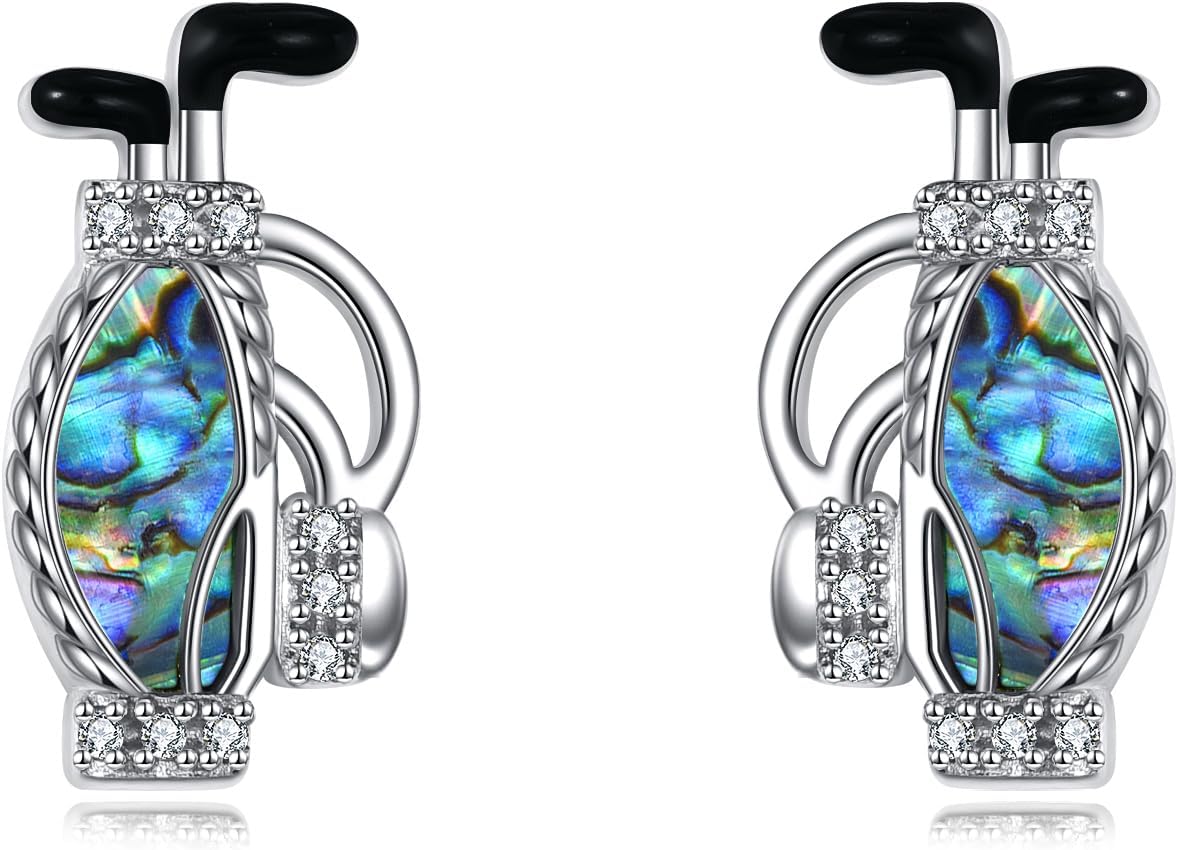 Sports Earrings Sterling Silver Sports Stud Earrings Baseball/Football/Golf Earrings Dangling Jewelry Gifts for Women