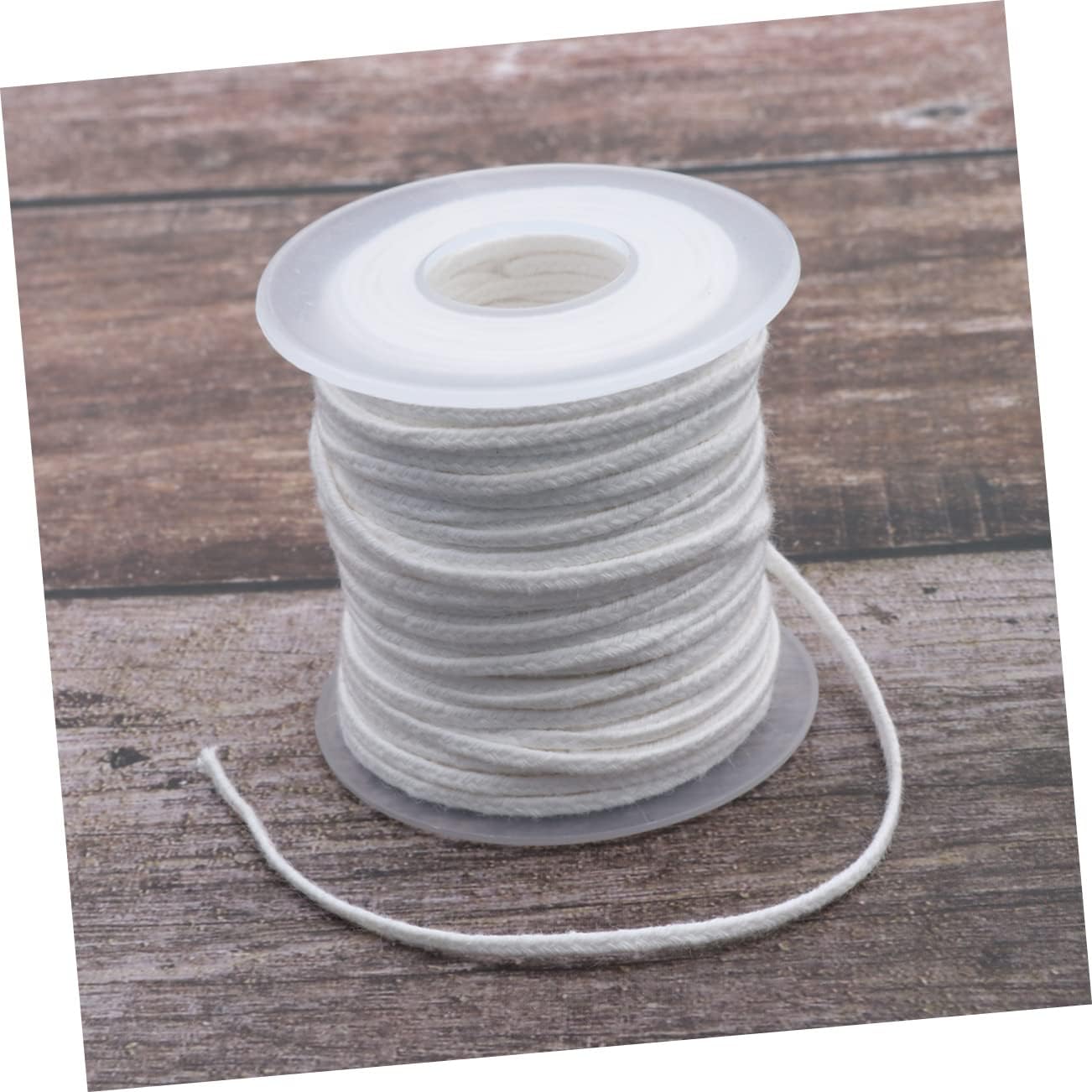1roll Pre-Waxed Candle Wicks Strand Cotton Wick Spool for DIY Candle Making Braided Design for Pillar and Taper Easy to and