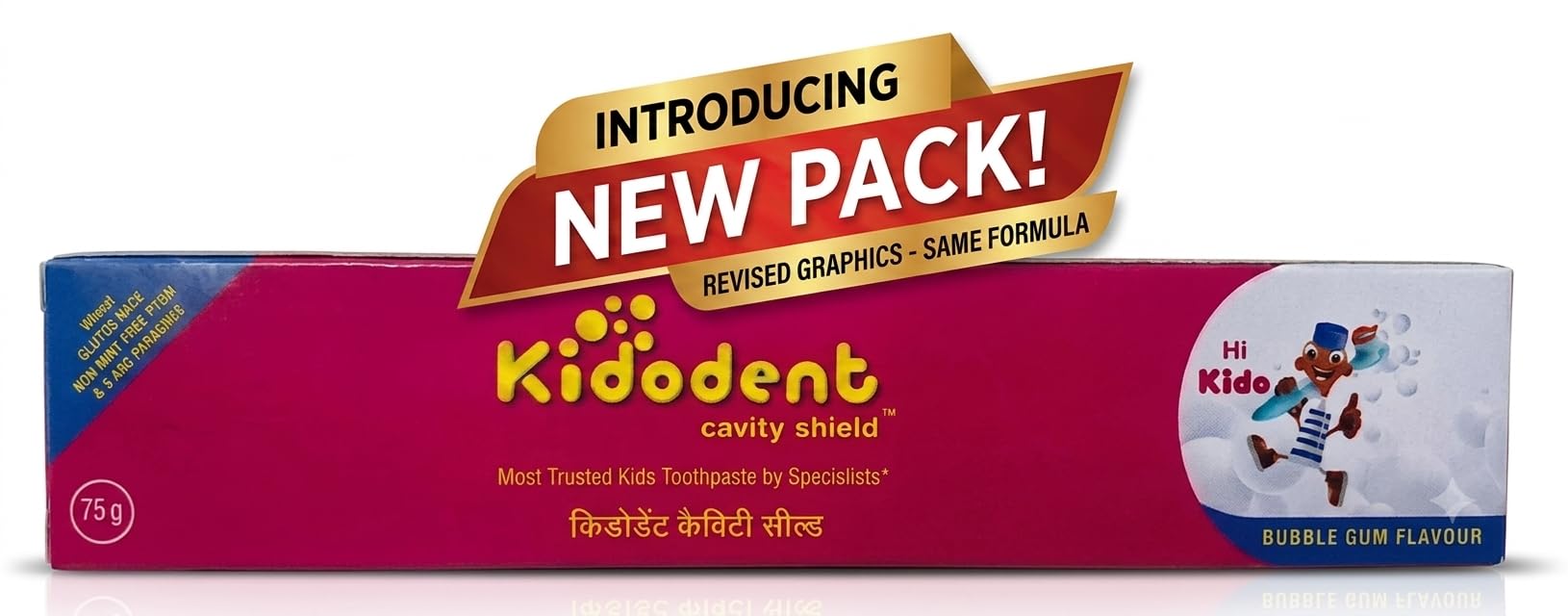 Kidodent toothpaste - kids Cavity Shield Dental Gel Bubblegum Flavour, 60g (Pack of [2]) with 1 toothbrushs free - Strong Teeth & Fresh Breath-picture-28