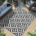 Favoyard Outdoor Rug 5x8 ft Waterproof Reversible Patio Plastic Straw Rugs for Decor Clearance Outside Large RV Camping Area Carpet Mat for Porch Deck Balcony Pool Backyard Picnic Beach Camper Door